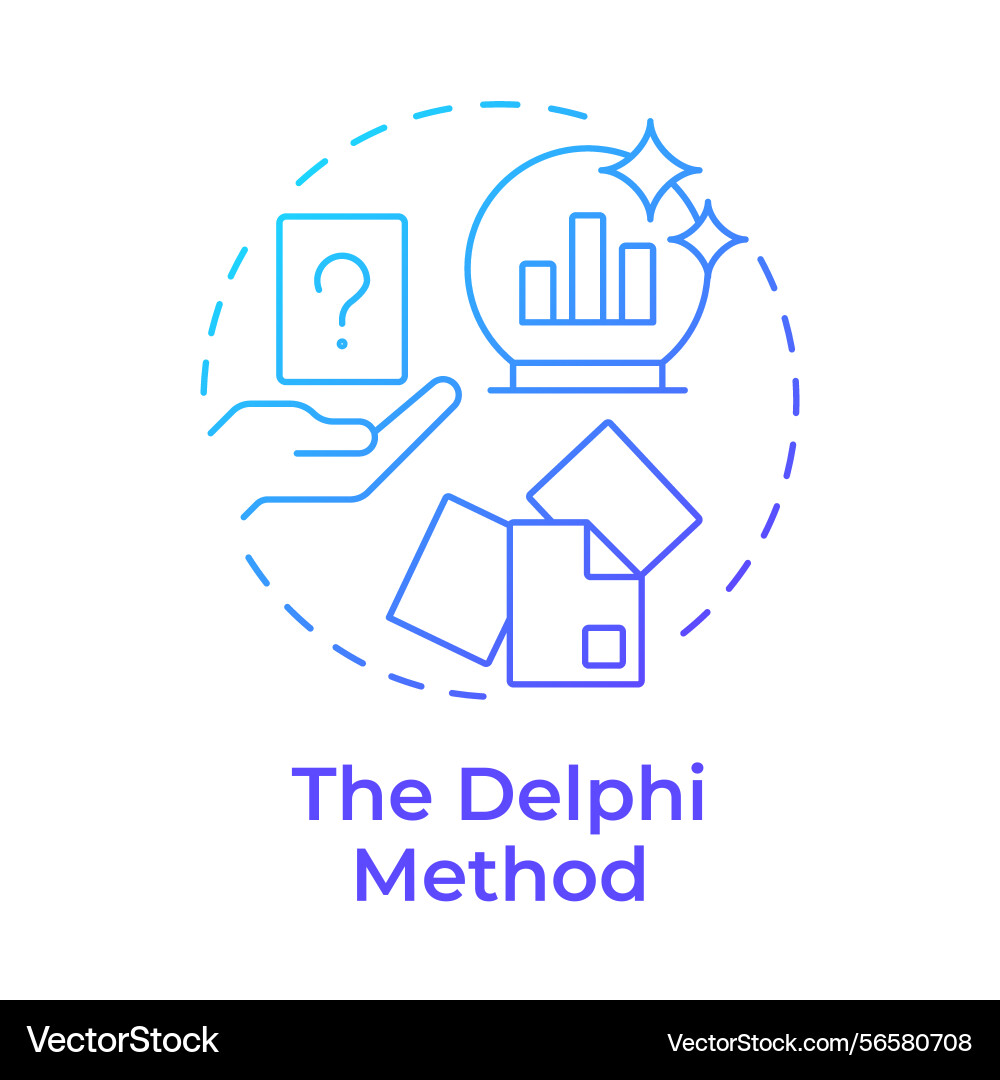 Delphi method blue gradient concept icon Delphi method blue gradient concept icon vector image