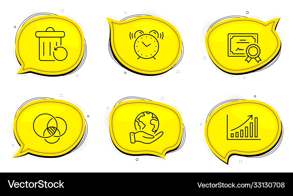 Euler diagram alarm clock and recovery trash vector image