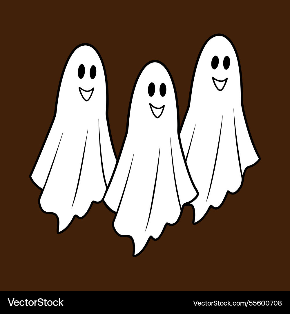 Friendly ghost characters in a fun playful style Vector Image