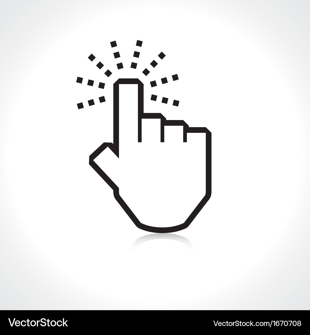 Hand Pointer Icon - Click vector image