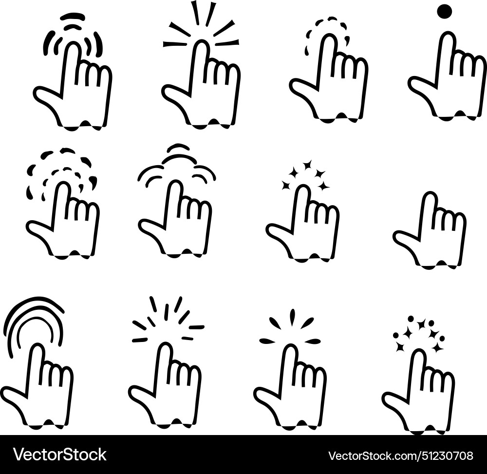 Handclick Royalty Free Vector Image - VectorStock