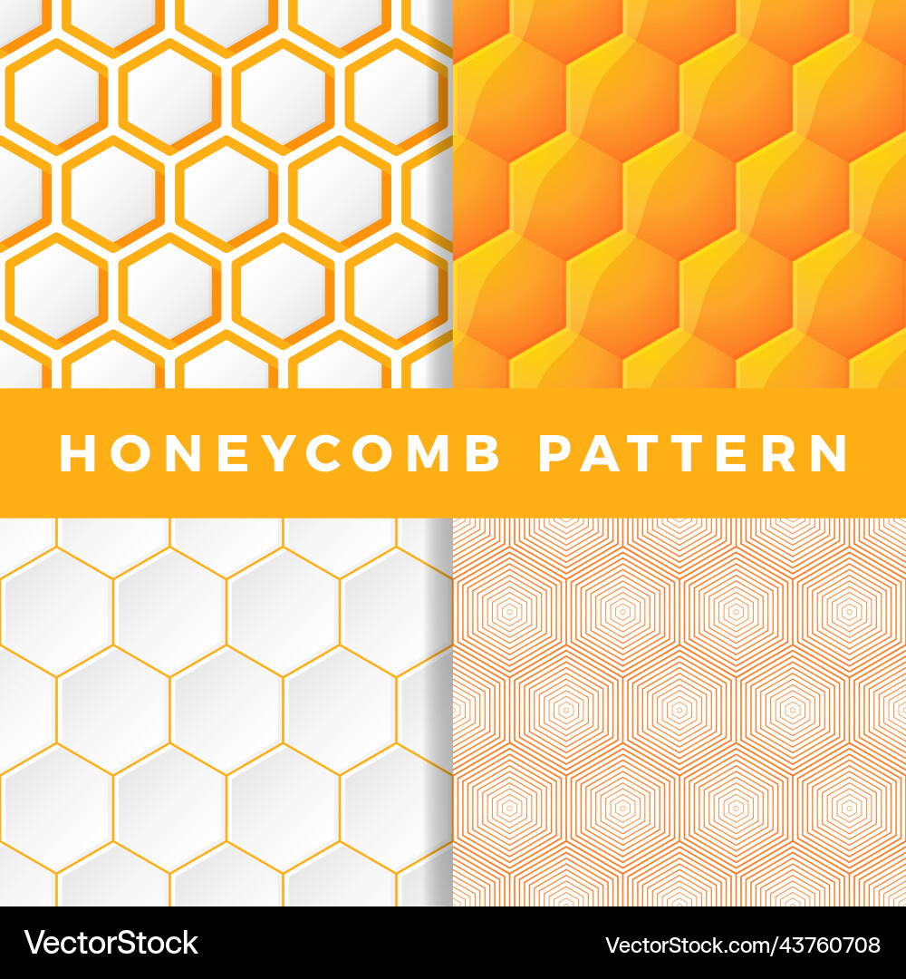 Honeycomb pattern set seamless Honeycomb pattern set seamless Vector Image