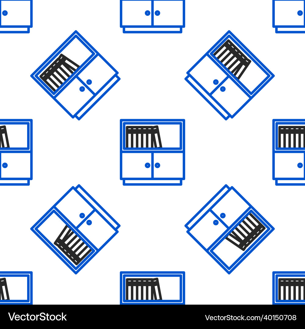 Line library bookshelf icon isolated seamless Vector Image