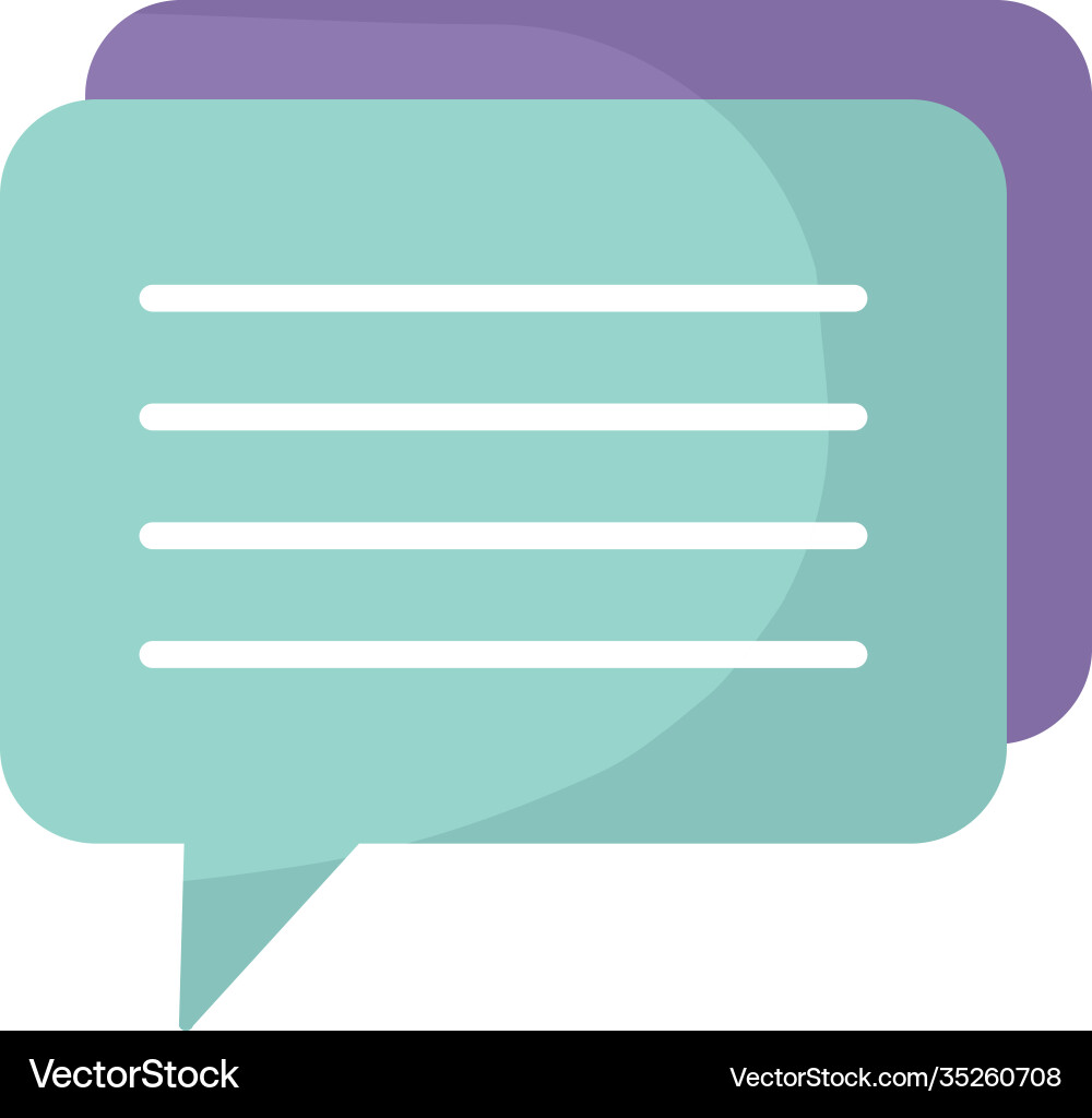 Message bubble with blue color Vector Image