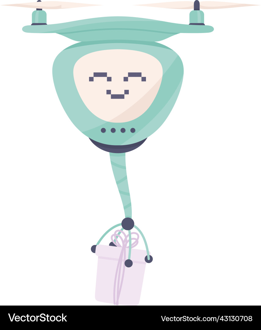 Modern drone robot and humanoid bot with smiling Modern drone robot and humanoid bot with smiling Vector Image
