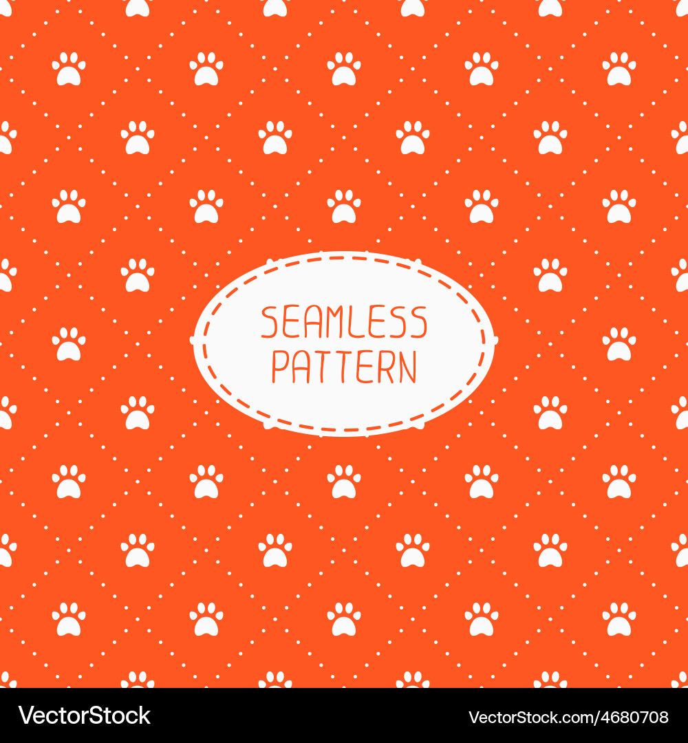 Paw Print Seamless Pattern vector image