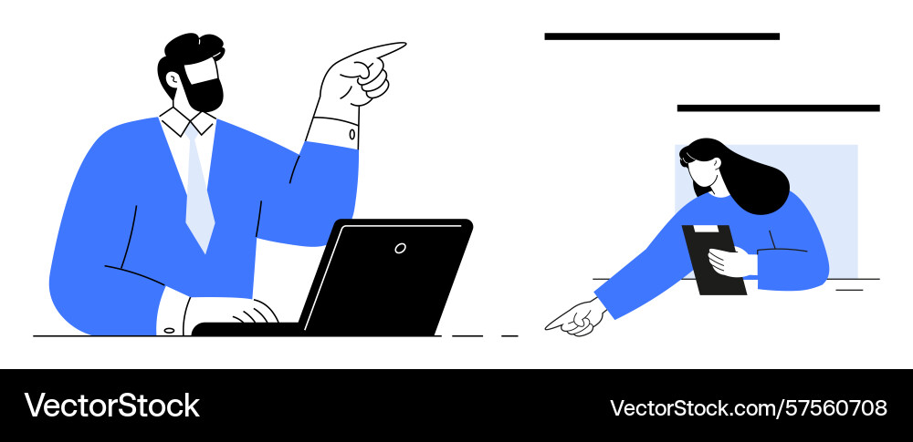 Professional team discussing task assignments vector image
