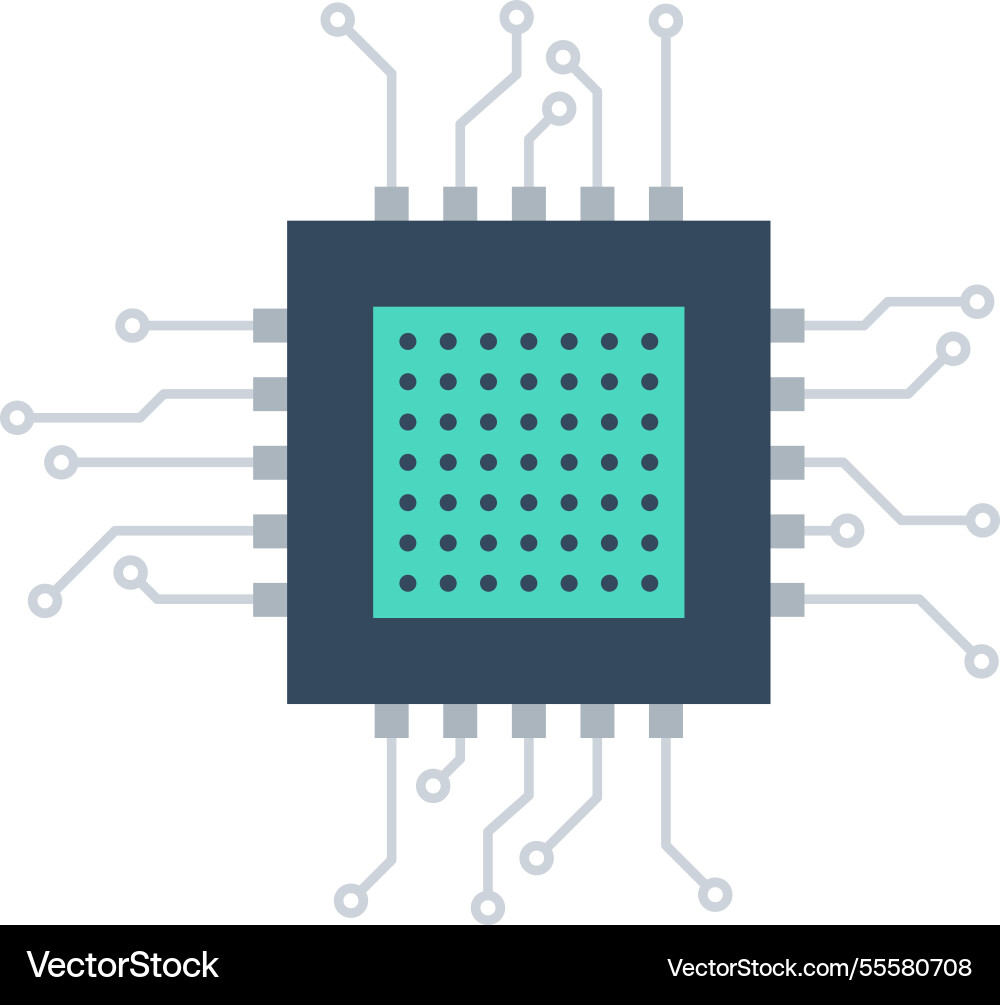 Prozessor flache Web-Symbol Vektorbild