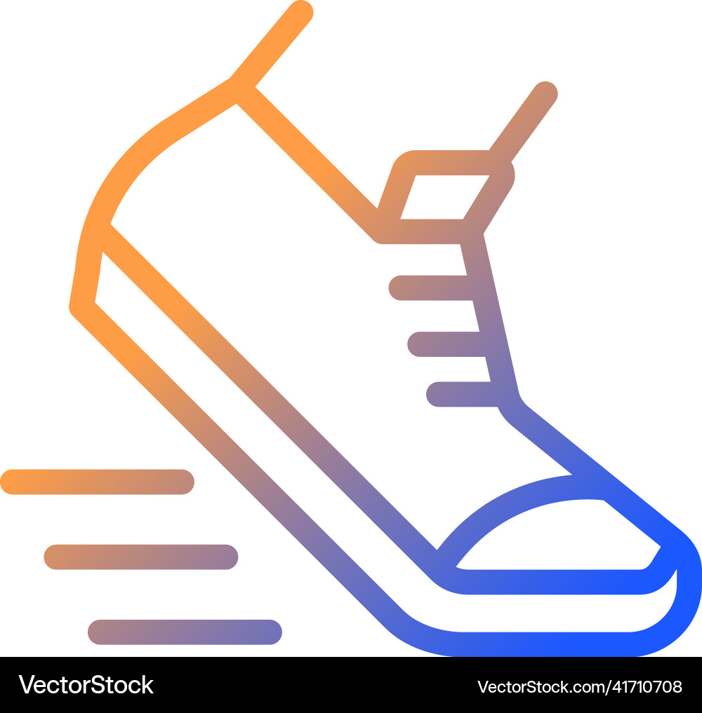 Running gradient linear icon Running gradient linear icon vector image
