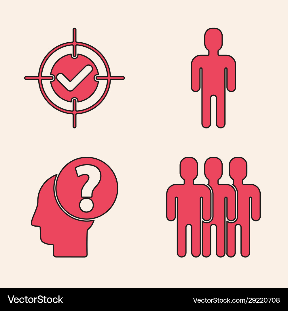 Set users group target and check mark user Set users group target and check mark user vector image