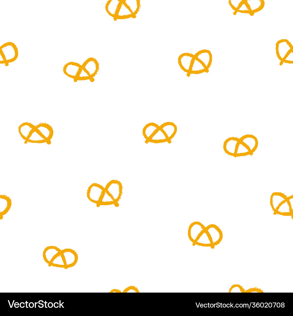 Simple pretzel doodle repeat pattern design Vector Image