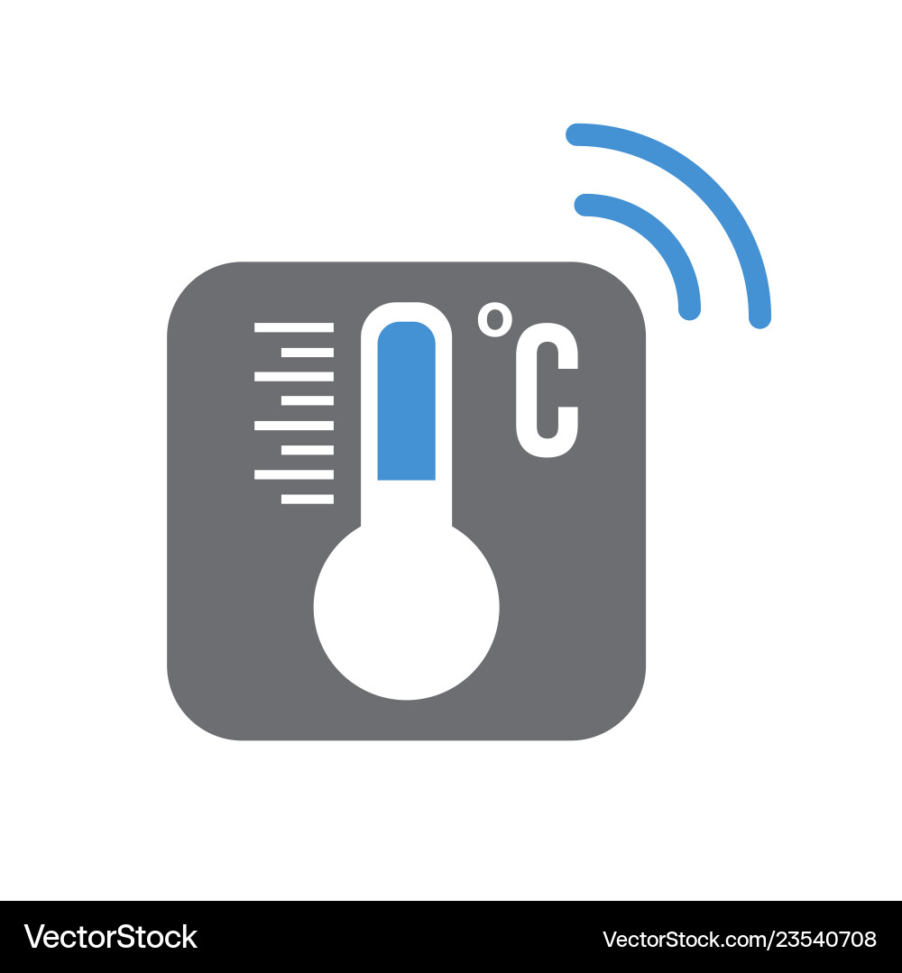 Smart temperature sensor on white background vector image