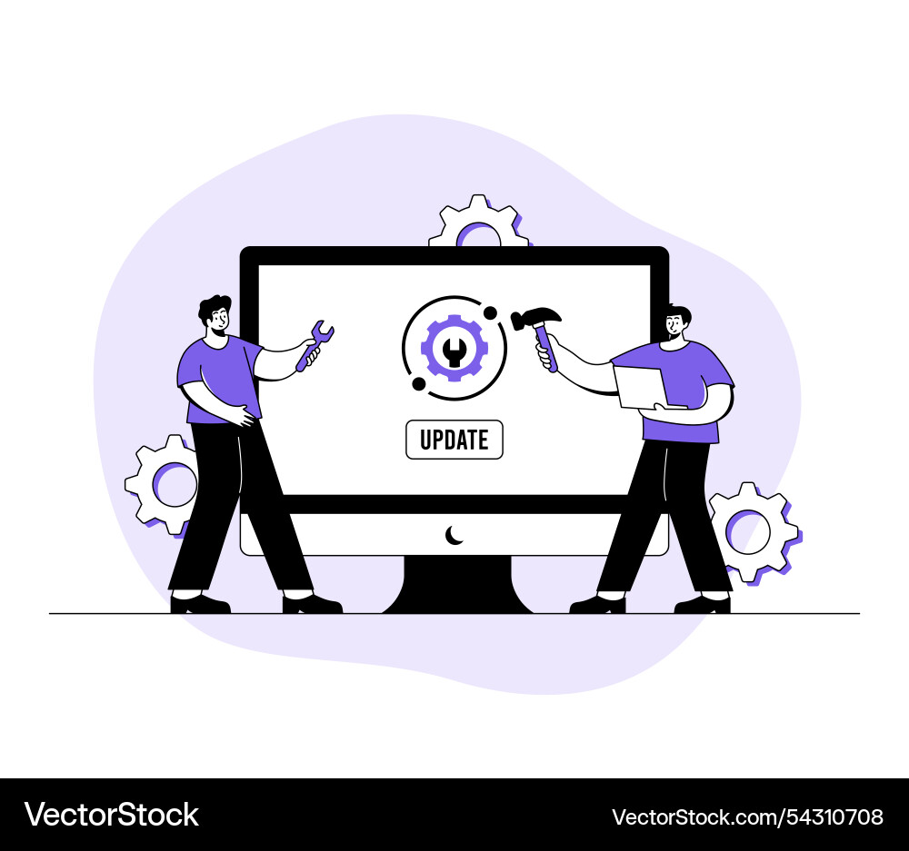 Software update flat Software update flat vector image