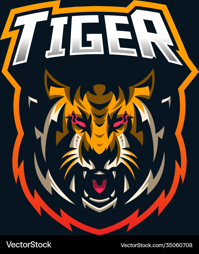 Tiger Esports Mascot Logo Vector Image