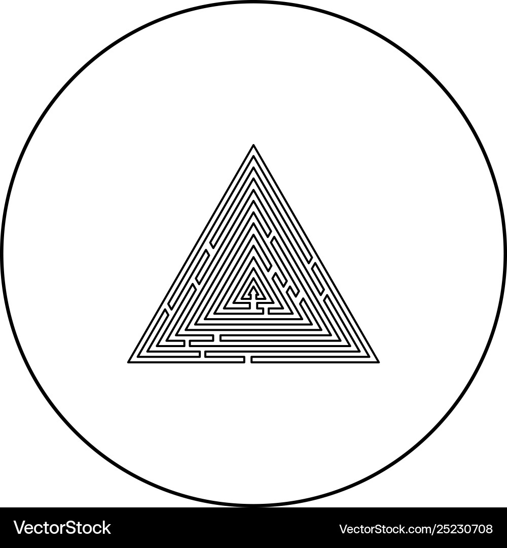Triangular labyrinth maze conundrum vector image