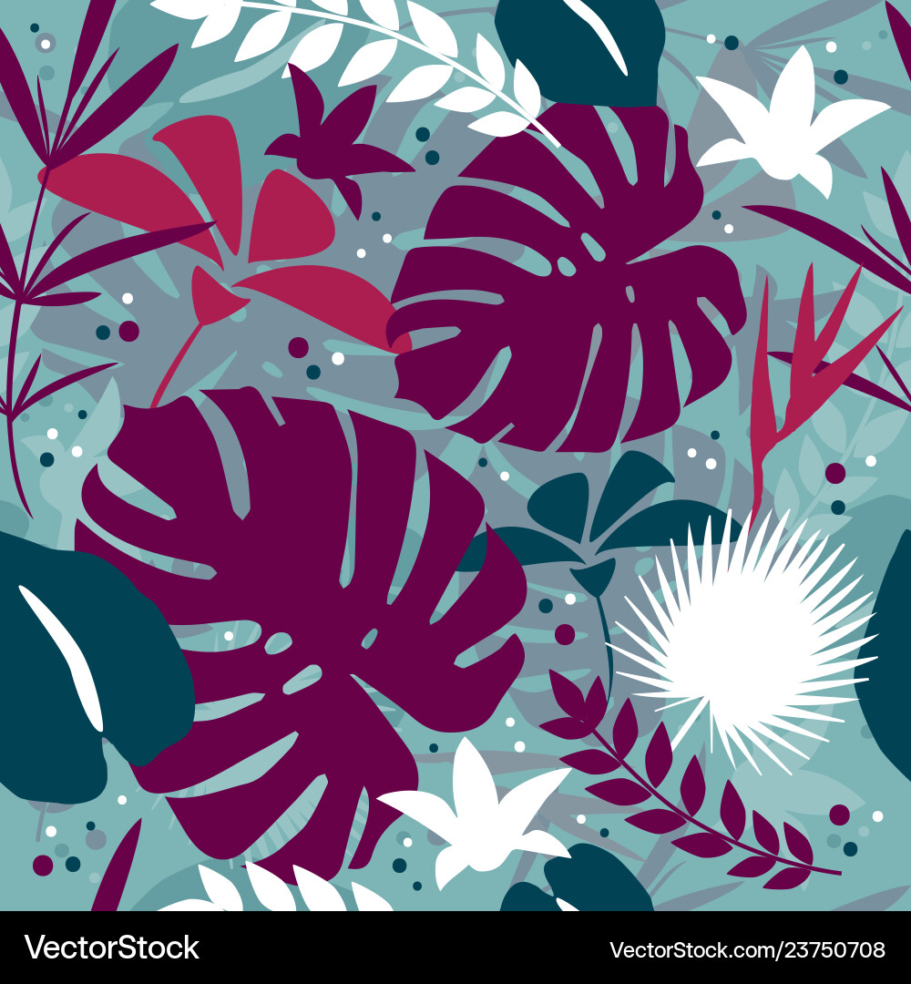Tropical Palm Leaves Pattern vector image