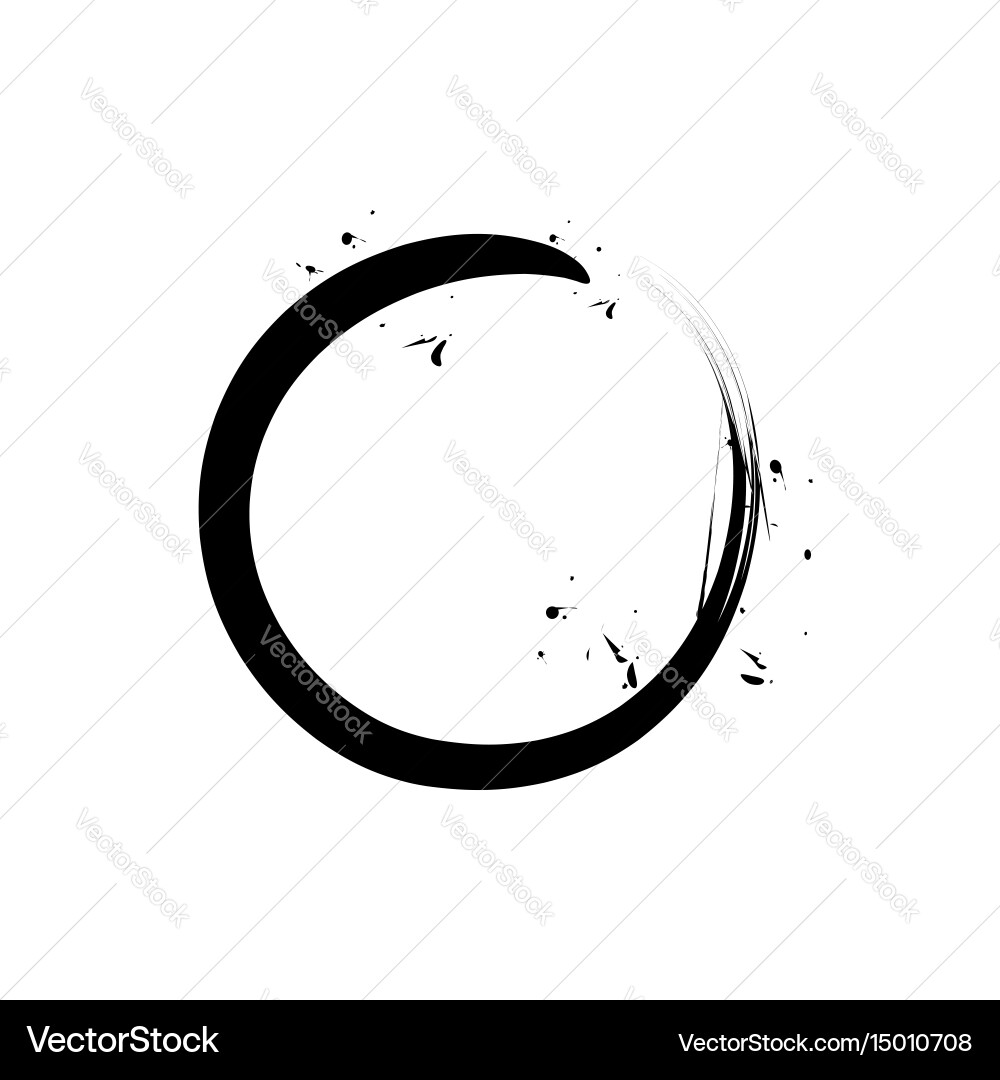 Zen Circle - Black & White Vector Image