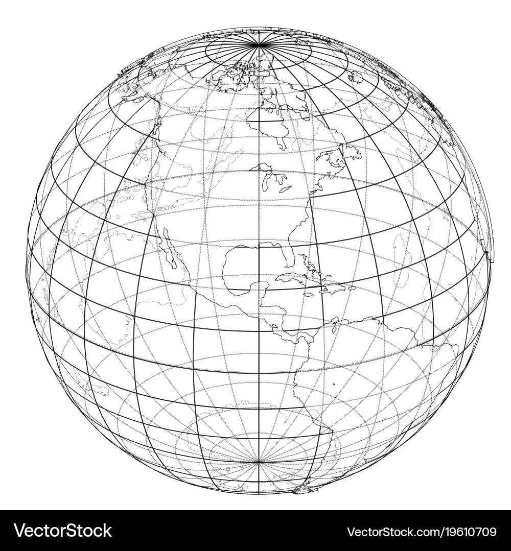 3D Globe Contour Rendering vector image