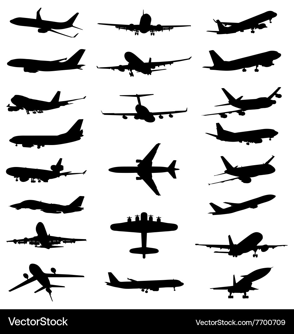 Aircraft Silhouettes Collection vector image