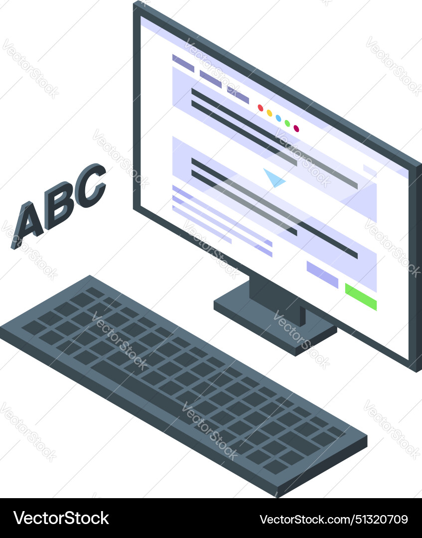 An isometric computer An isometric computer vector image