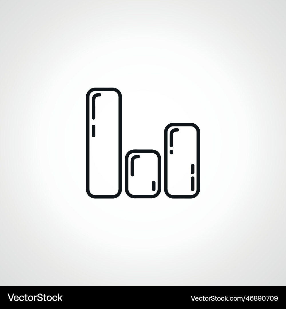 Bar chart line icon falling graph outline Bar chart line icon falling graph outline vector image
