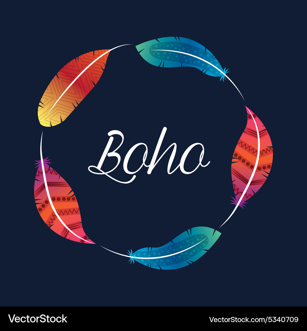 Bohemian Feather Pattern Vector Image