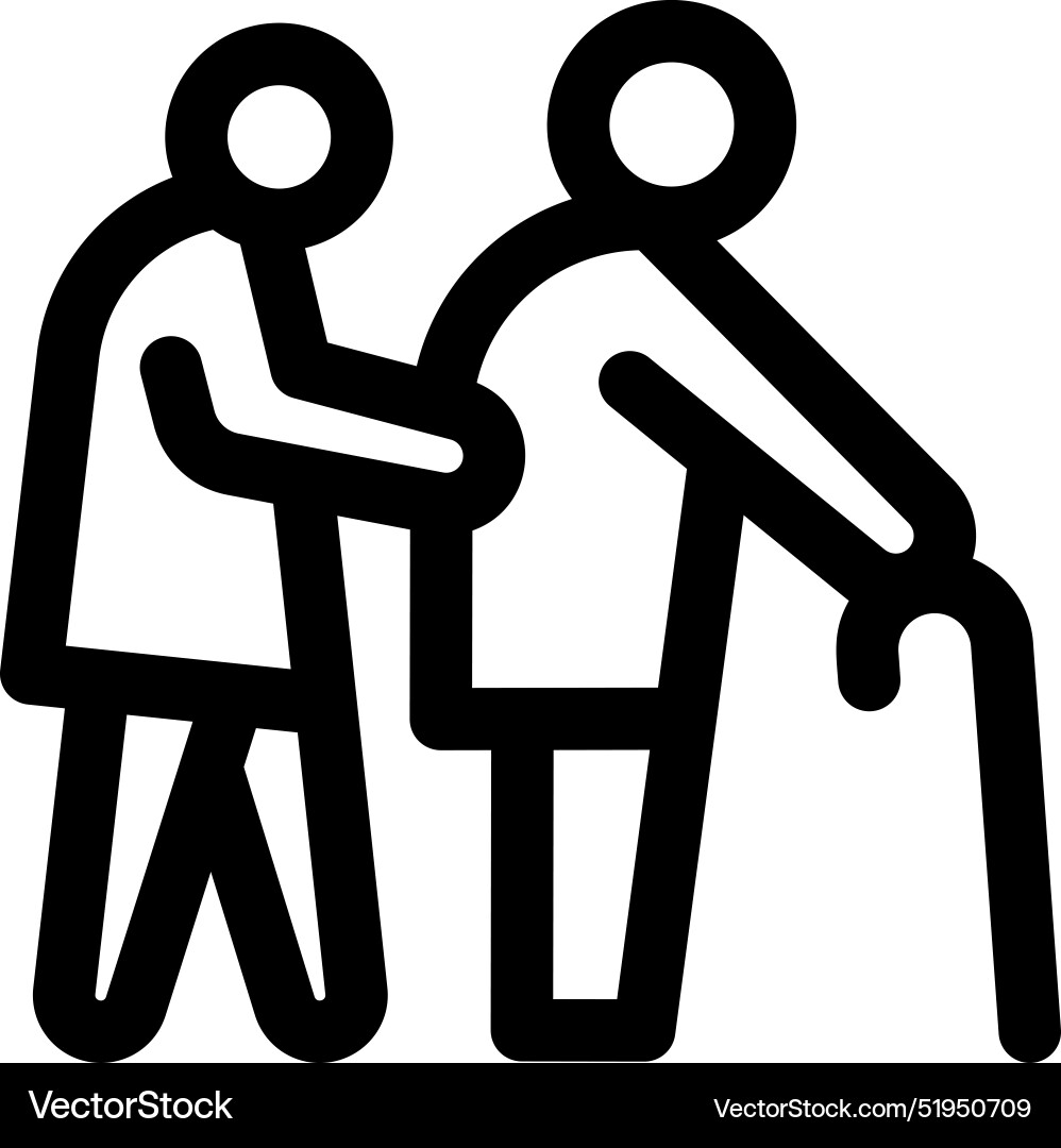 Carer icon thin linear style design isolated Carer icon thin linear style design isolated vector image