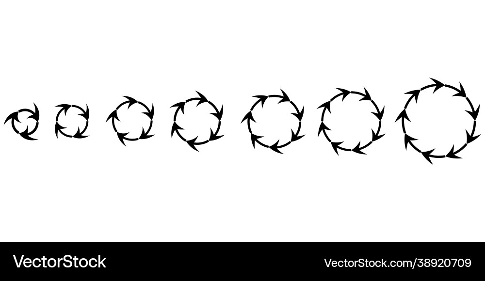 Circular arrows chart icon set cursor Circular arrows chart icon set cursor vector image