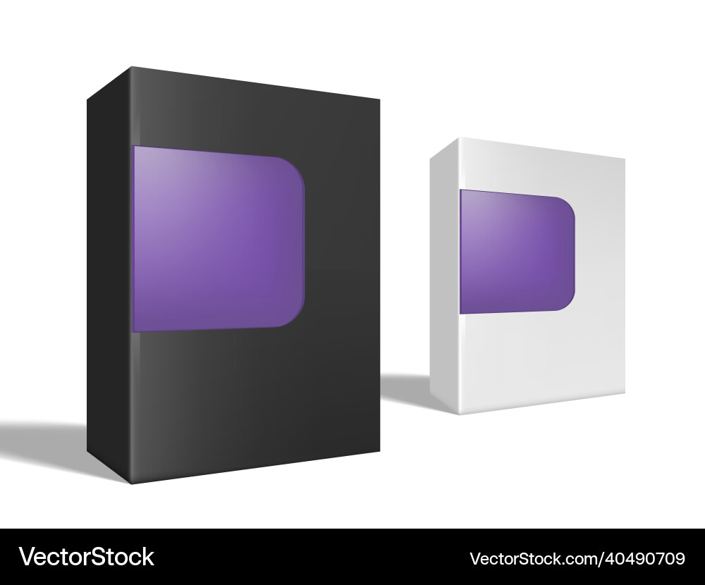 Clear software product package box with window Vector Image