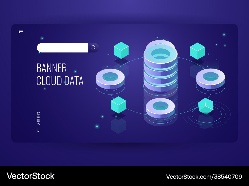 Cloud computing isometric concept data insight Cloud computing isometric concept data insight Vector Image
