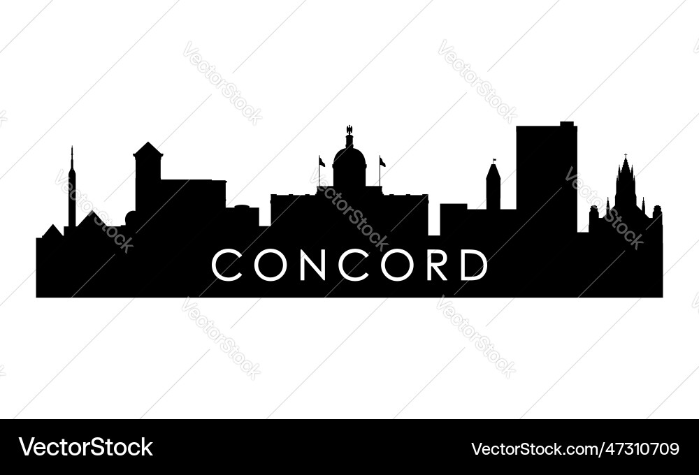 Concord Skyline Silhouette schwarz Stadt Concord Skyline Silhouette schwarz Stadt vektorbild