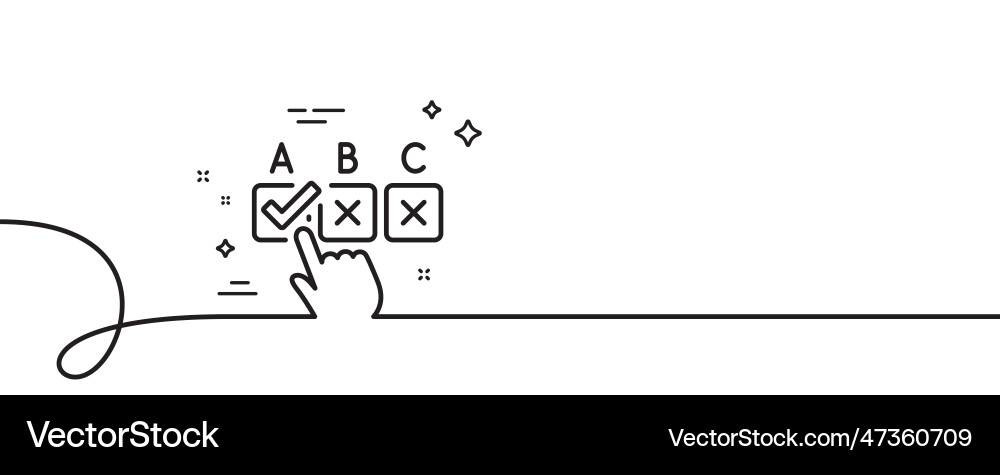 Correct checkbox line icon select answer sign Vector Image