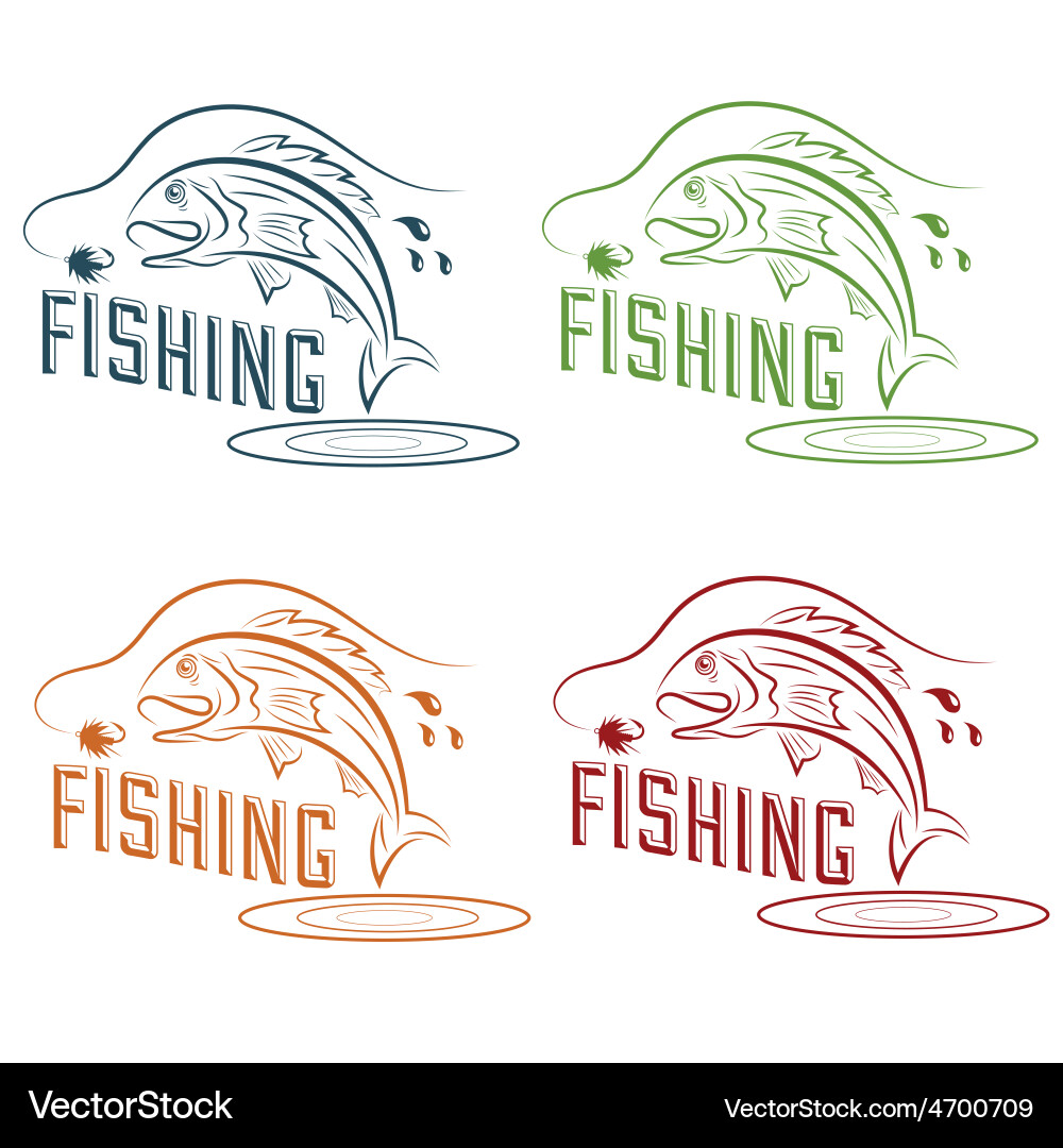 Fishing design template Vector Image