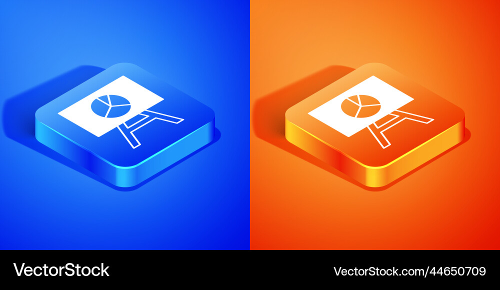 Isometric board with graph chart icon isolated Isometric board with graph chart icon isolated vector image
