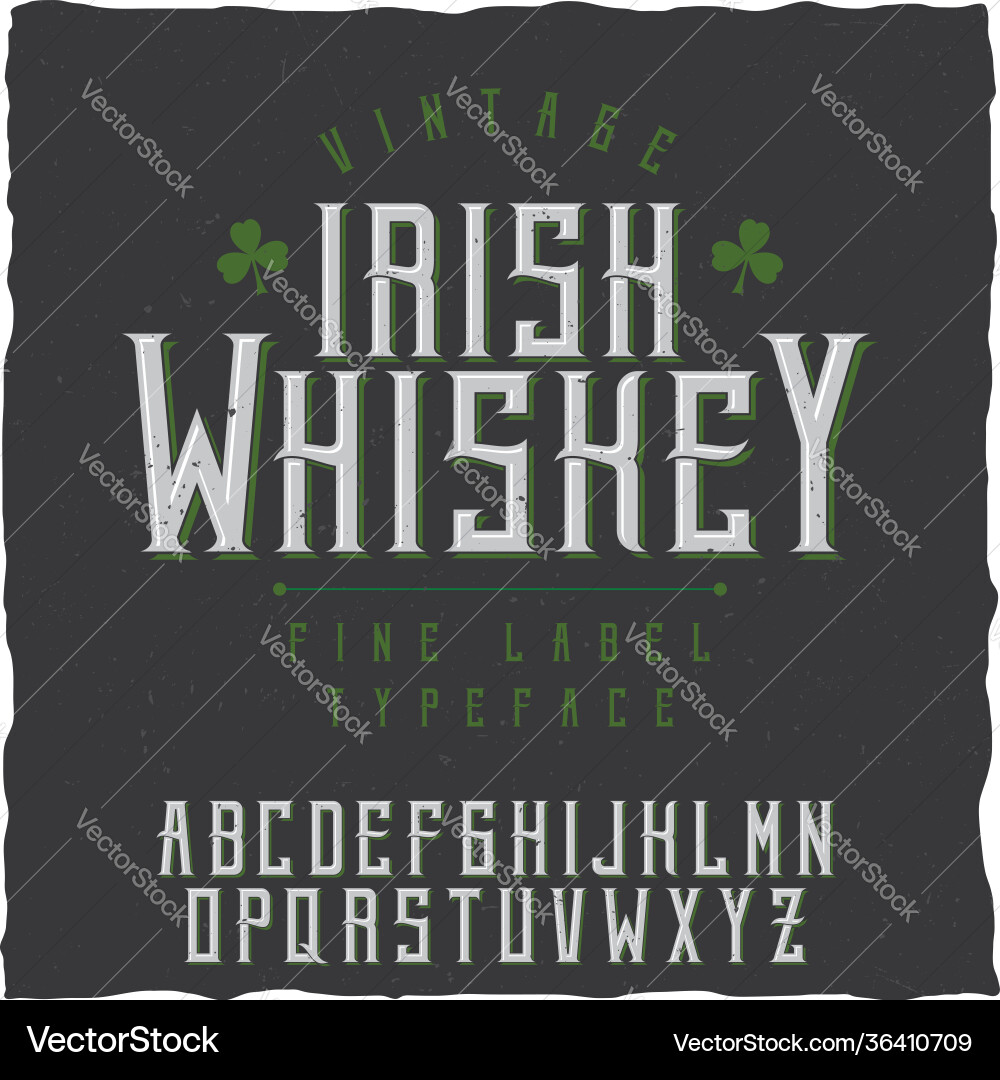 Label font and sample design Vector Image