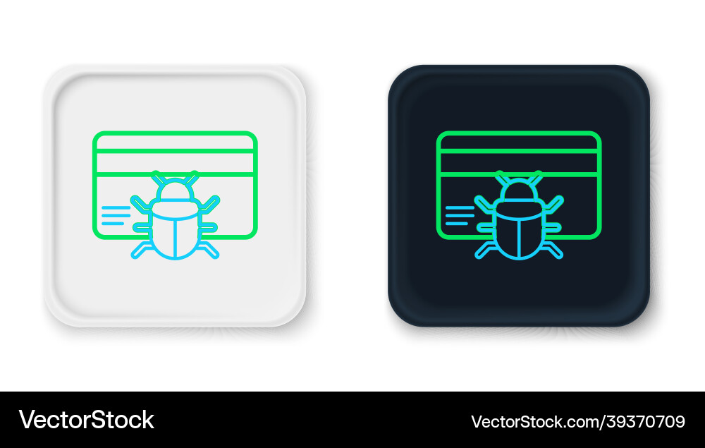 Line system bug in credit card icon isolated Line system bug in credit card icon isolated vector image