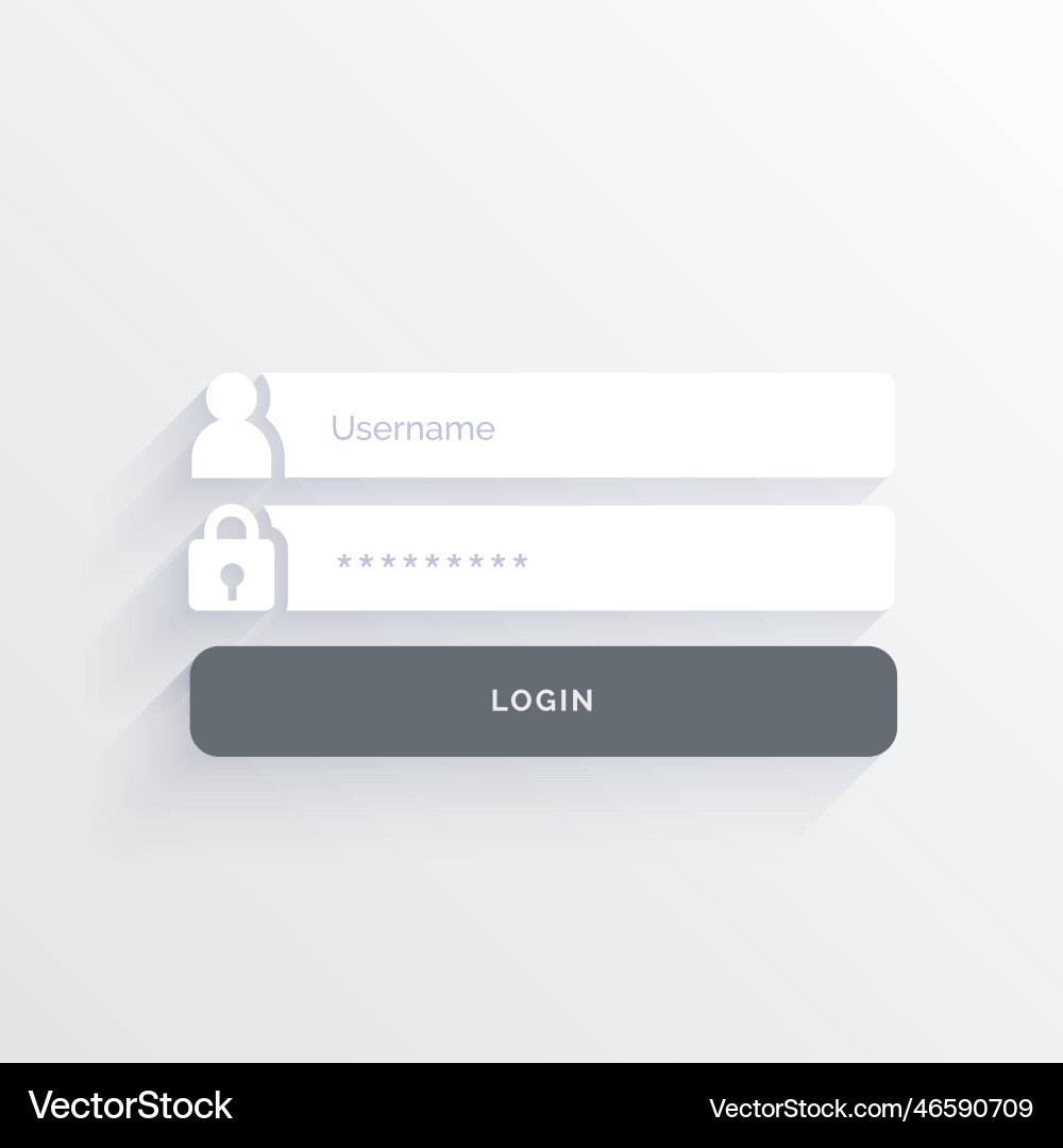 Minimal user interface login form design Vector Image