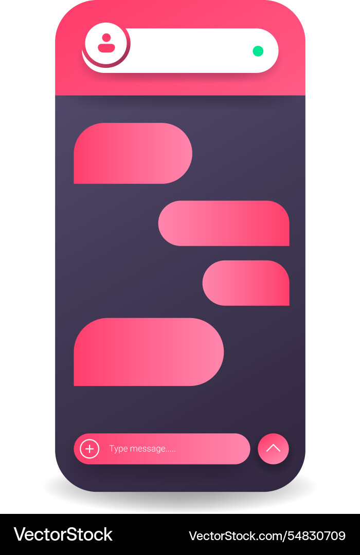 Modern chat interface design with gradient pink Vector Image