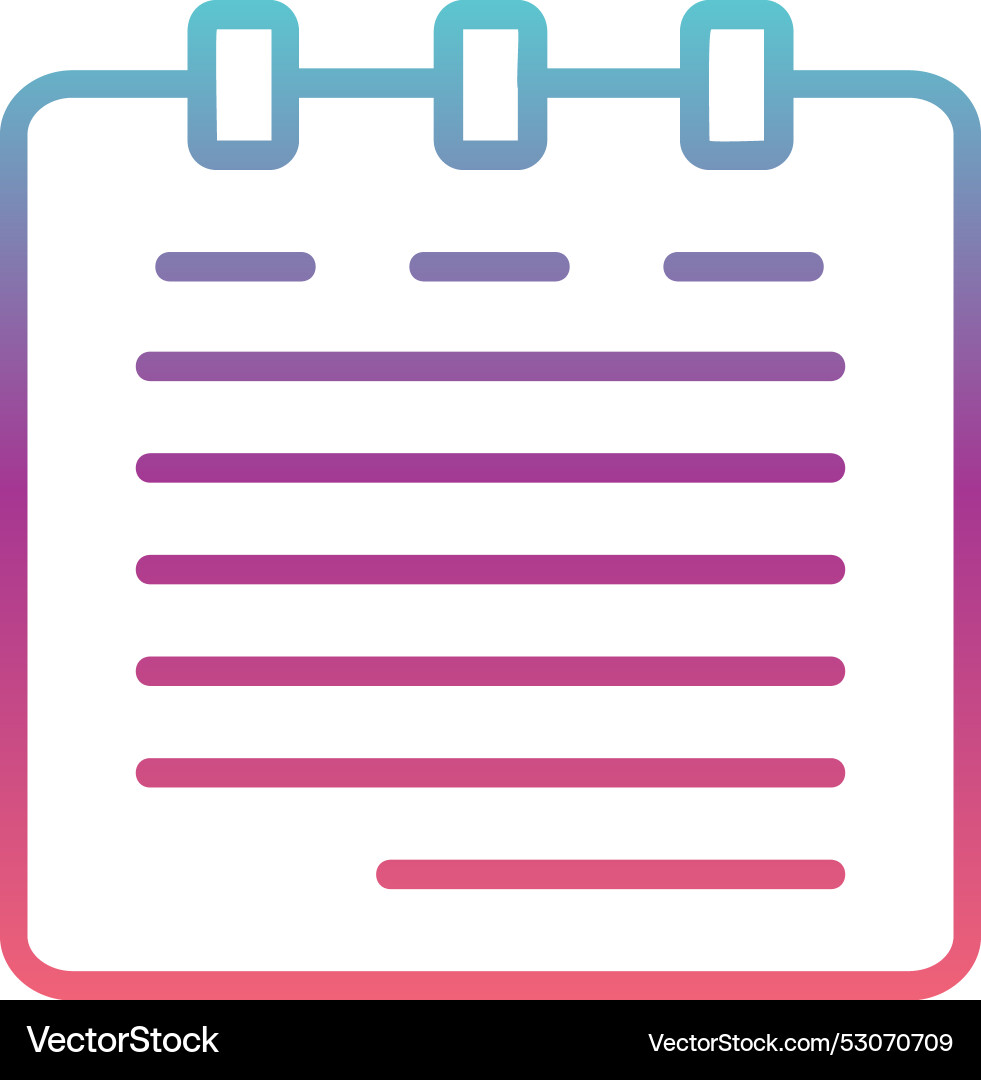 Notepad line gradient design vector image