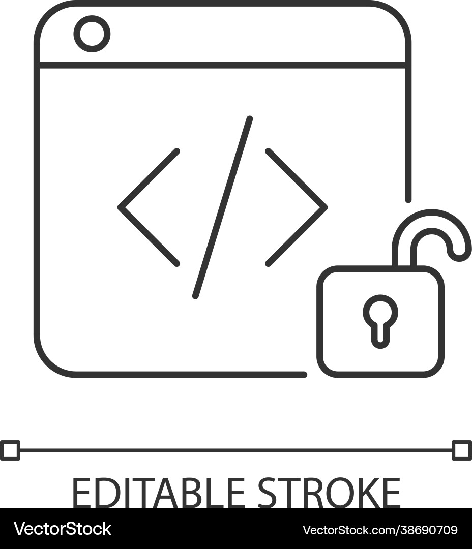 Open source code platforms linear icon Open source code platforms linear icon vector image