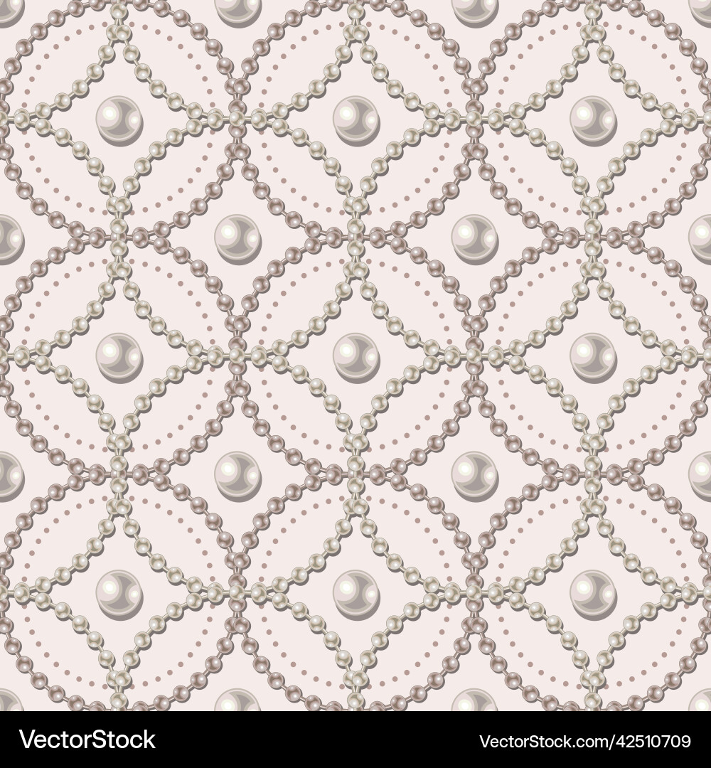 Pattern with circls of strings white pearls Pattern with circls of strings white pearls vector image