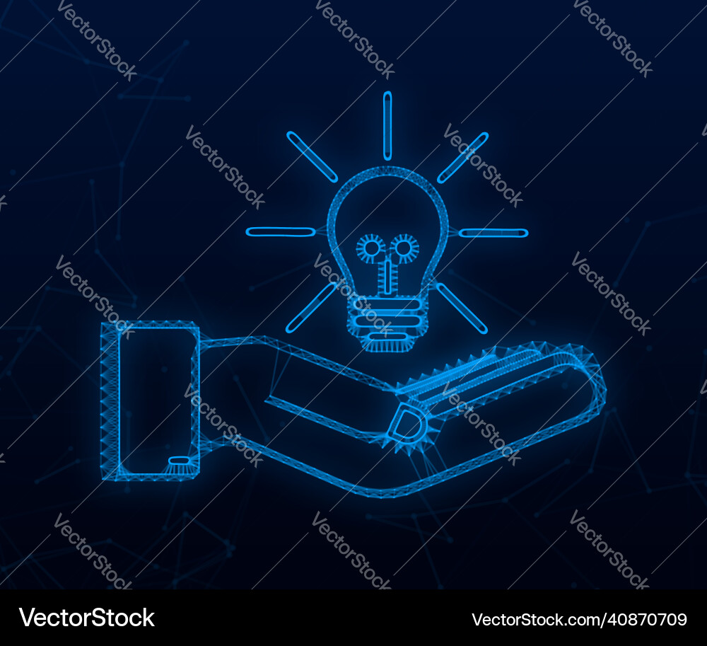 Plexus idea for concept design lightbulb icon Vector Image