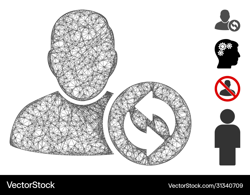 Refresh user web mesh Refresh user web mesh vector image