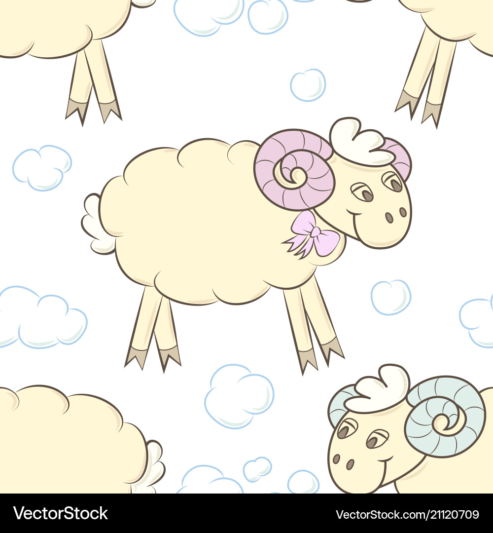 Seamless pattern background with sheep Seamless pattern background with sheep vector image