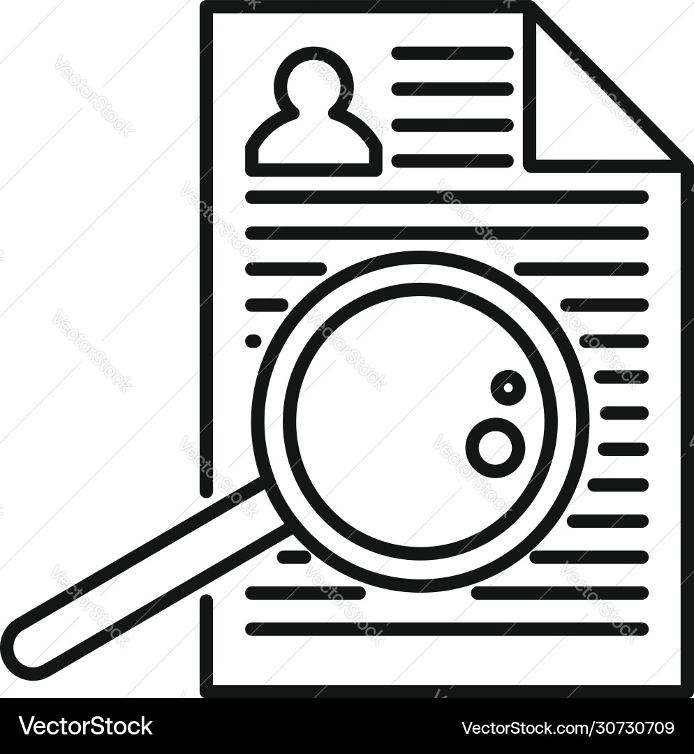 Search job cv icon outline style Search job cv icon outline style vector image