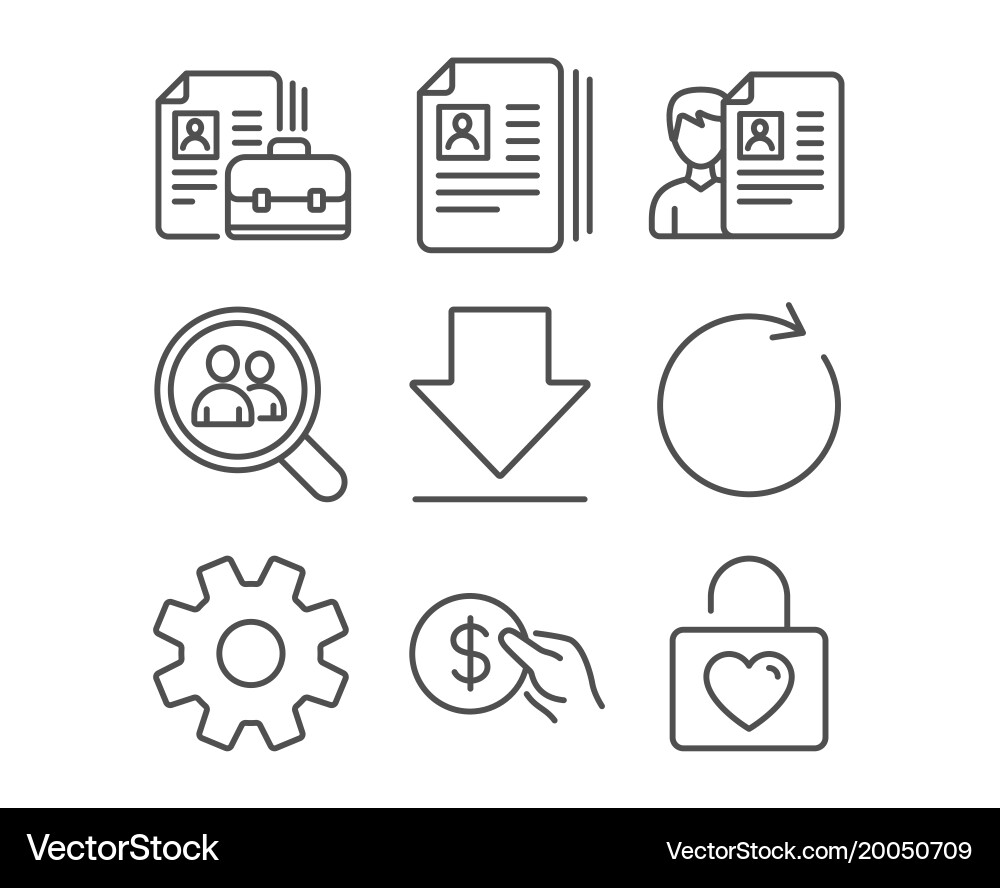Service synchronize and payment icons cv Vector Image
