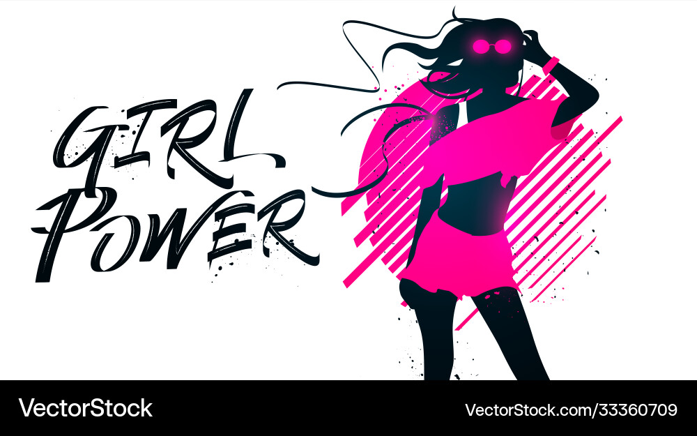 Silhouette young and beautiful girl Silhouette young and beautiful girl vector image