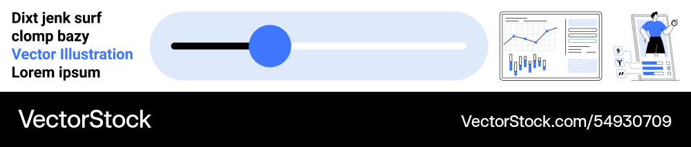 Slider control data visualization with charts Slider control data visualization with charts vector image