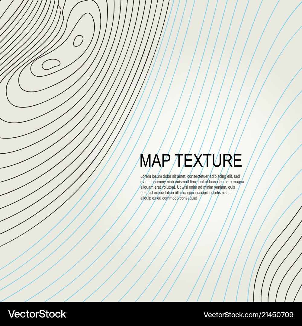 Topographical terrain map with line contours Topographical terrain map with line contours vector image