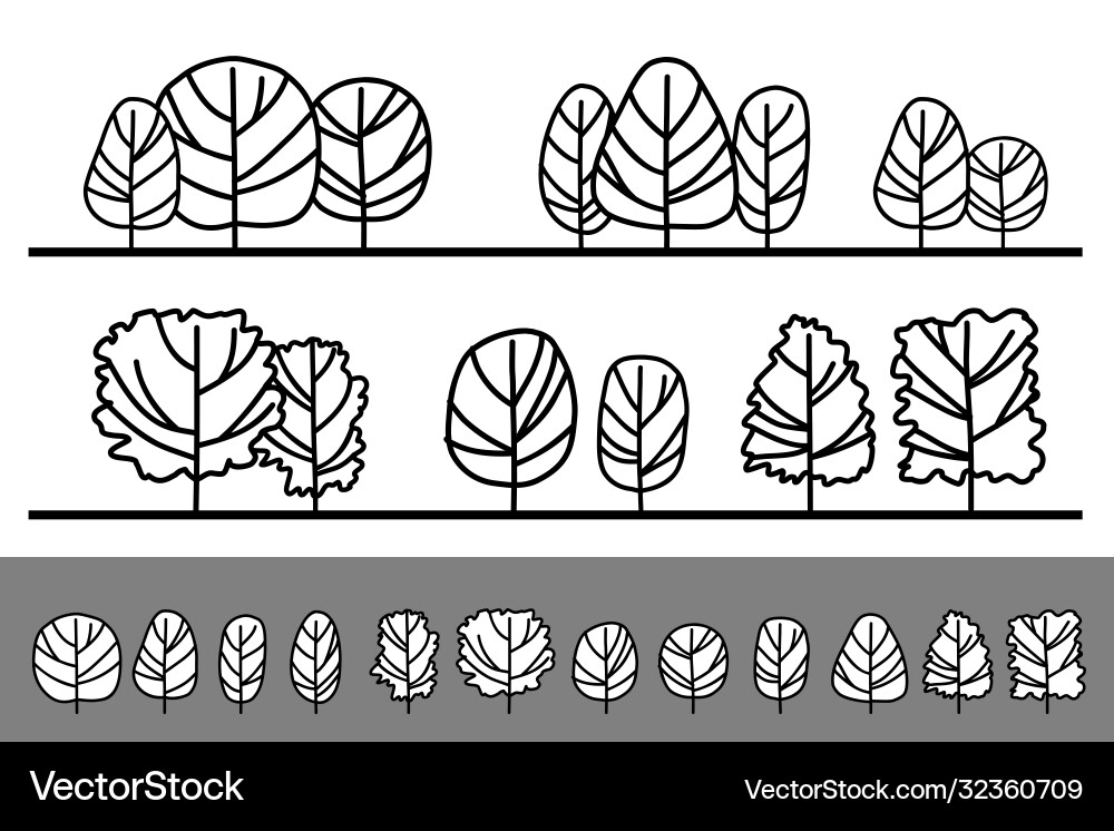 Tree sketch architecture Tree sketch architecture vector image